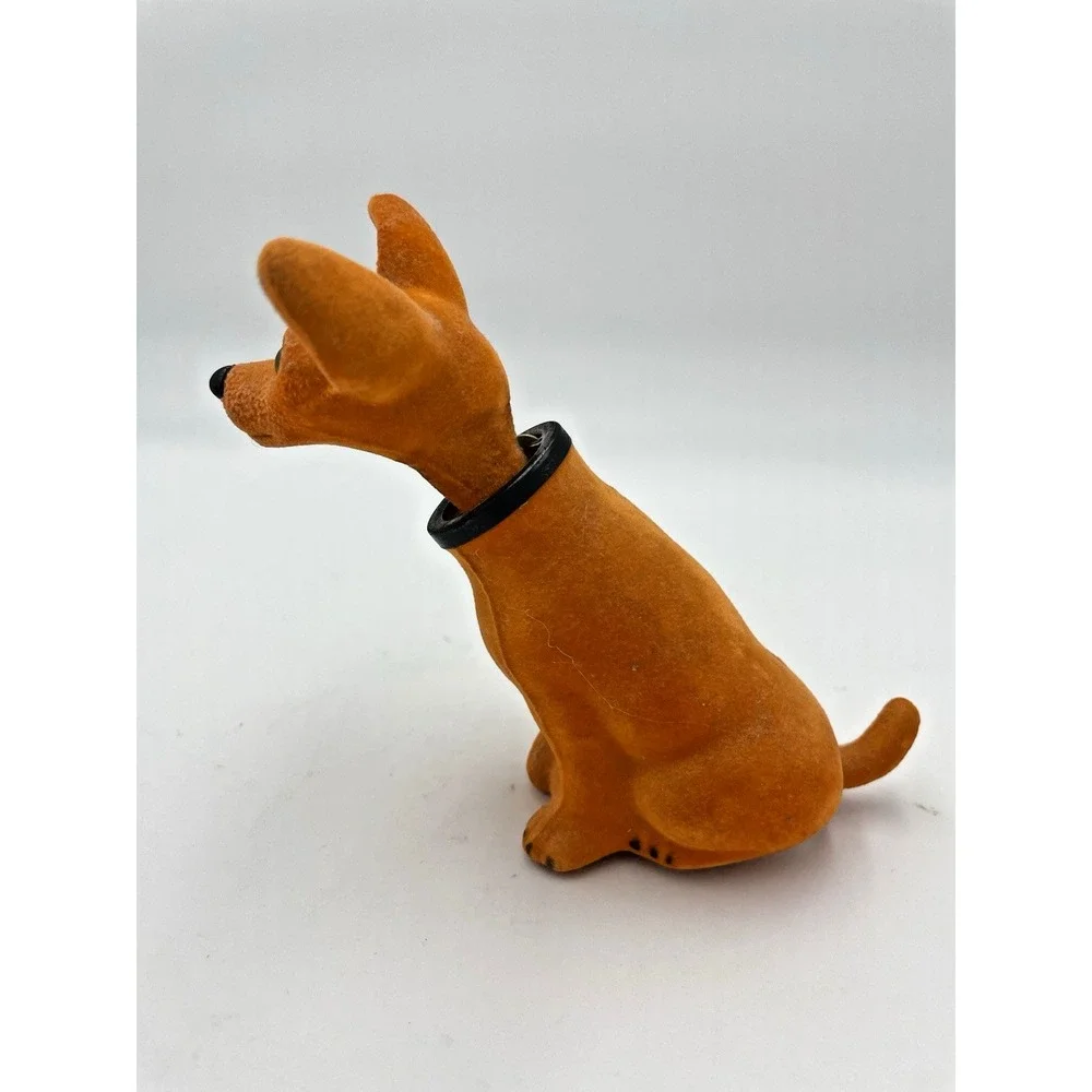 Vintage Flocked Felt  Bobble Head Nodder Chihuahua Dog Retro Dashboard Ready‎